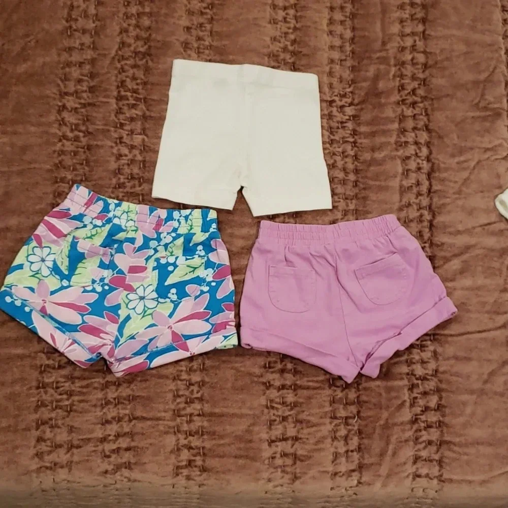 Gymboree Swim set - swimsuits, shorts, cover up Toddler Girl 12-18M bows flowers